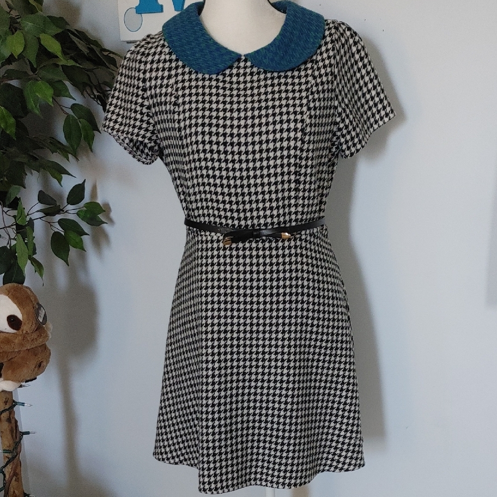 Cutie Houndstooth Skater Dress 14